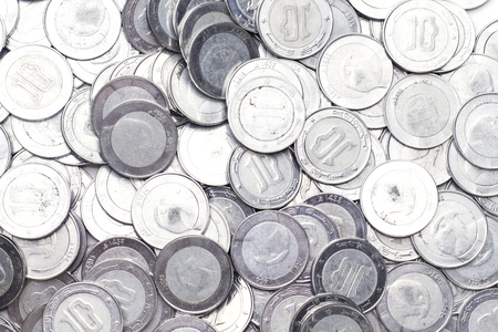 background of silver algeria money coin