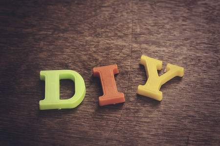 diy plastic letters, do it yourself conceptの写真素材