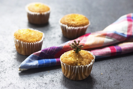 Delicious homemade Arabic sugar muffinsの写真素材