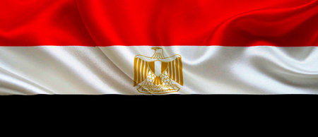 Egypt national flag textile fabric waving