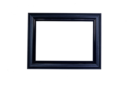 Black Empty ornate picture frame with white backgroundの写真素材