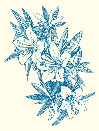 Blue flowersのイラスト素材