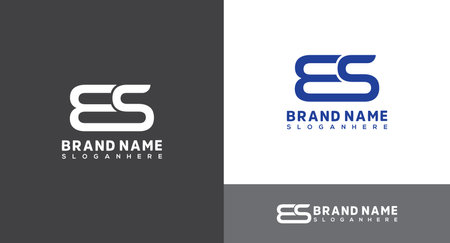 ES Letter Logo Design, ES icon Brand identity Design Monogram Logo Modern and elegant logo design initial ES combine with letter ESのイラスト素材