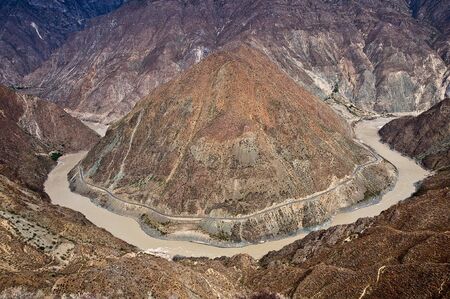 great bend of yangtze riverの写真素材