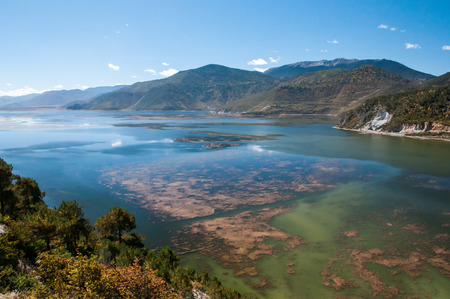 natural lake in shangri-la ,Yunan,China.の写真素材
