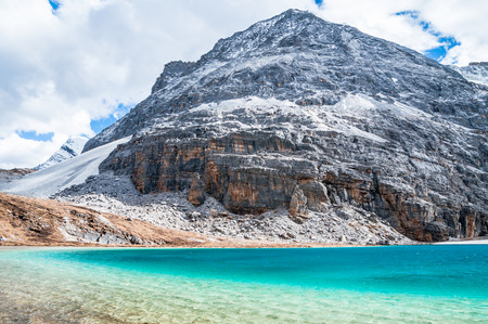 Milk Lake in Yading national level reserve, Daocheng, Sichuan Province, China.の写真素材