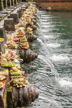 Holy spring water in temple pura Tirtha Empul in Bali,Indonesia, one of Baliのeditorial素材