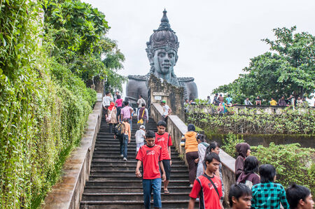 Bali, Indonesia, April 20,2010 : People visiting Wisnu statue at Kencana Cultural Park in Bali ,Indonesia.のeditorial素材