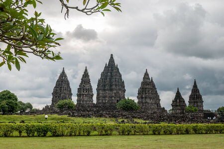 Prambanan temple on cloudy day in Yogyakarta , Java island, Indonesia.の写真素材