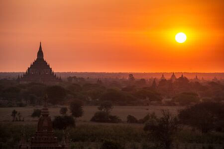 The Temples of Bagan at sunriseMyanmar.