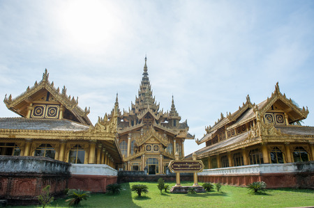 Kambawzathardi Golden Palace in Bago of Myanmar,Kanbawzathadi Palace was built by King Bayinnaung 1551-1581 A.D. the founder of the second Myanmar Empire.のeditorial素材