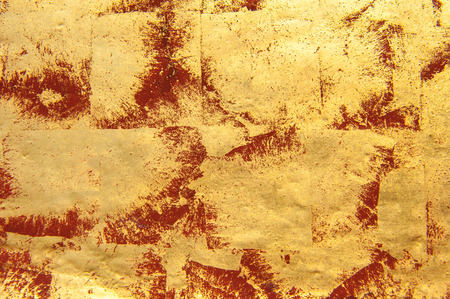 grunge wall golden red, abstract backgroundのeditorial素材