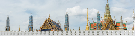 Decorated of Royal grand palace and Temple of the Emerald Buddha in Bangkok.の写真素材