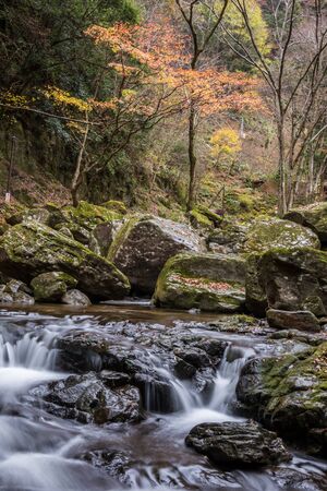 Beautiful in nature the Akame 48 waterfalls in autumn, Mie Prefecture , Japan