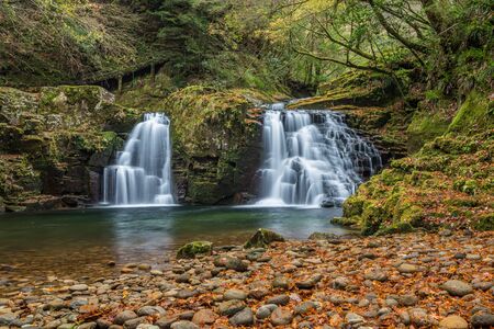 Beautiful in nature the Akame 48 waterfalls in autumn, Mie Prefecture , Japanの写真素材