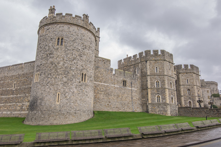 Windsor, UK - December 23, 2016 :  View of Medieval Windsor Castle ,Windsor Castle is a royal residence at Windsor in the English county of Berkshire.のeditorial素材