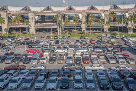 Bangkok,Thailand - April 13,2018 : Airport Car parking lot at Suvarnabhumi international...