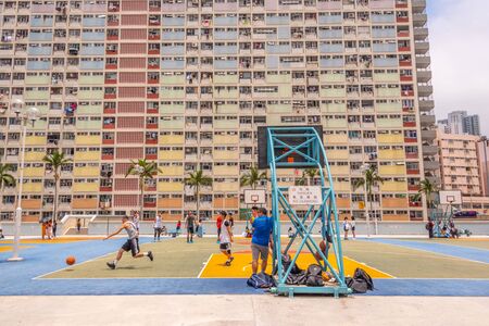 Choi Hung,Hong Kong - May 5, 2018 : View of Choi Hung Estate. It is located in Wong Tai Sin district...