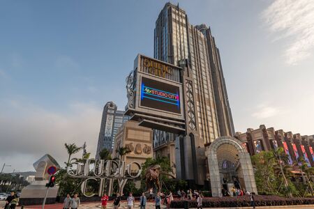 Macau,China - May 5,2018 : View of Macau Studio City , hotel and casino resort in Cotai, Macau, China.のeditorial素材