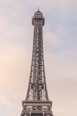 Macau,China - May 5,2018 : View of scenic Macau Eiffel tower, symbol of the Parisian, a luxury resort hotel casino in Cotai, Macau.のeditorial素材