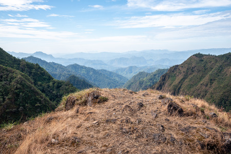 summer mountain landscape nature view  in northern of Thailand