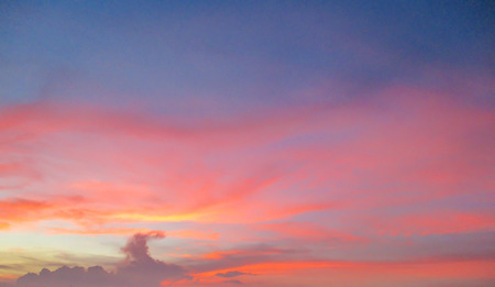 colorful of sky with clouds in the evening at Bangkok airport ,Thailandの写真素材