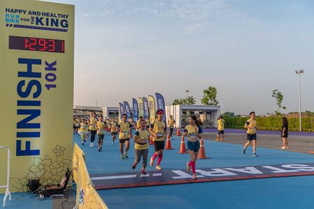Bangkok, Thailand - May 25, 2019: Unidentified runners running in Happy And Healthy Run For The King...