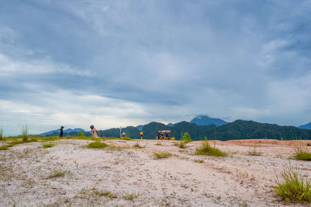 Suratthani,Thailand - September 20,2020 :  Landscape of beautiful sand dune in Nasan,Suratthani...