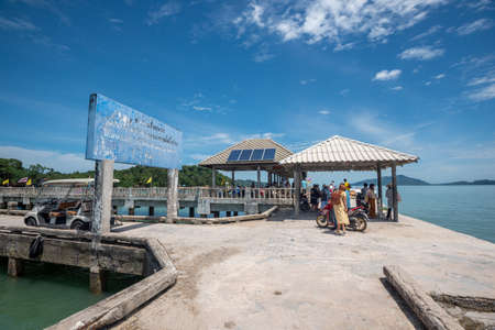 RANONG, THAILAND - September 21, 2020 : View of Koh Phayam island pier in Andaman sea ,Ranong province southern of Thailand.のeditorial素材