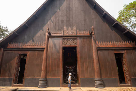 Chaing Rai, Thailand - March 3,2021 : View of Thawan Duchanee Collection Museum or Black House in Chaing Rai, Thailand.のeditorial素材