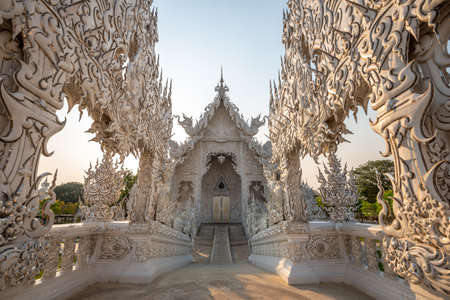 White Temple (Wat Rong Khun) is one of the most famous attractions of Chiang Rai Province Northern Thailand.の写真素材