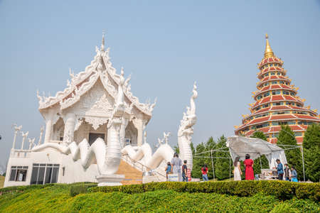 Chaing Rai, Thailand - March 6 ,2021 : Thai-Chinese temple - wat hyua pla kang is one of the most famous attractions of Chiang Rai Province Northern Thailand.のeditorial素材