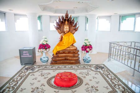 Chaing Rai, Thailand - March 6 ,2021 : Thai-Chinese temple -Interior of wat hyua pla kang is one of the most famous attractions of Chiang Rai Province Northern Thailand.のeditorial素材