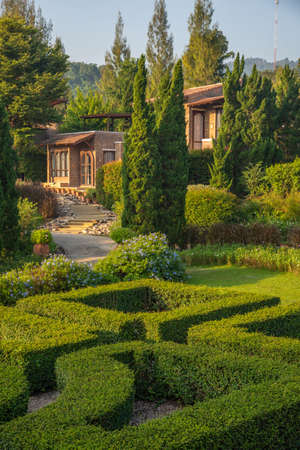 Ratchaburi, Thailand - November 15, 2020 : La Toscana Resort the beautiful village resort Tuscan style at Suan phueng District Ratchaburi Province ,Thailand.のeditorial素材