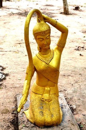 statue in thai templeの写真素材