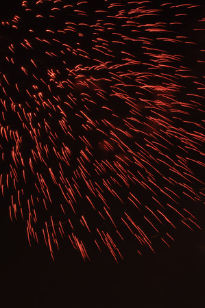 firework over cityの写真素材