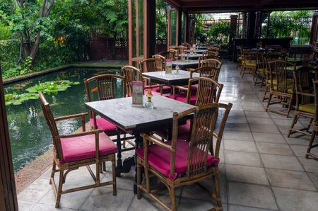 Bangkok, Thailand - December 23 august 2014 : restaurant at Jim Thompson House
