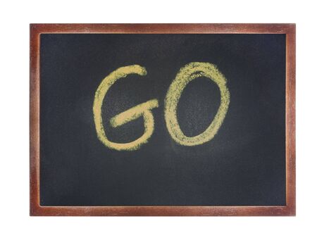 chalkboard with wording : GOの写真素材