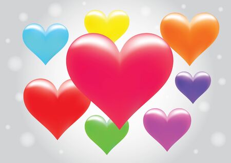 colorful heart vectorのイラスト素材
