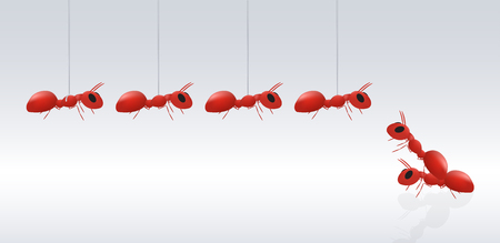 ant helping ant friendのイラスト素材