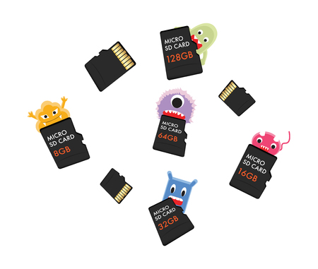 Virus computer eating micro SD memory card