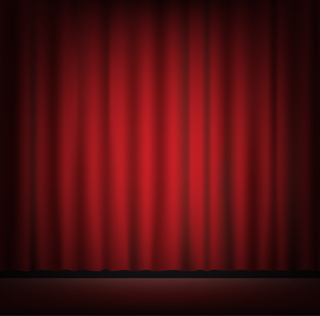 stage with red curtain backgrondのイラスト素材