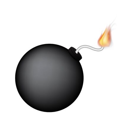 a black bomb with fireのイラスト素材