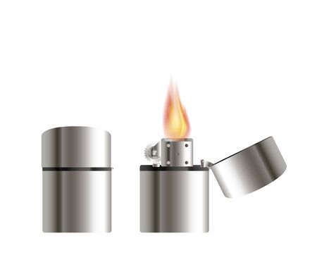steel lighter on a white backgroundのイラスト素材