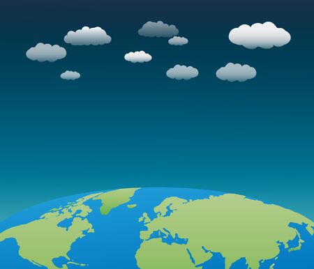 The world with clouds backgroundのイラスト素材