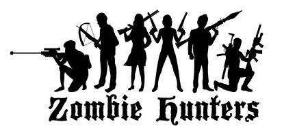 halloween zombie hunters teamのイラスト素材