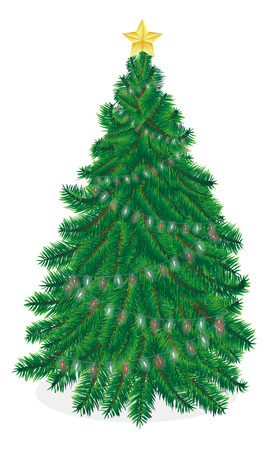 christmas tree vector on a white backgroundのイラスト素材