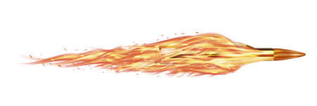 real rifle bullet with burning fire vectorのイラスト素材