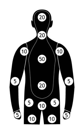 human silhouette gun shooting paper targets vectorのイラスト素材