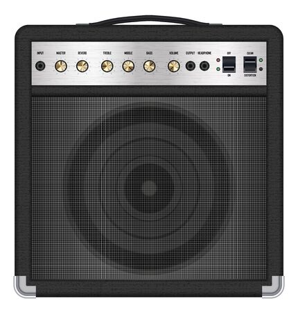 real classic black guitar amplifier vectorのイラスト素材
